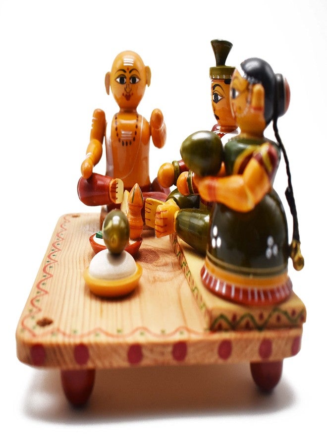 justhandmade Wooden Marriage Couple Stage Set | Pelli Mandapam Set | Kalyana Set |Home Decor Showpiece | Gift - Image 2